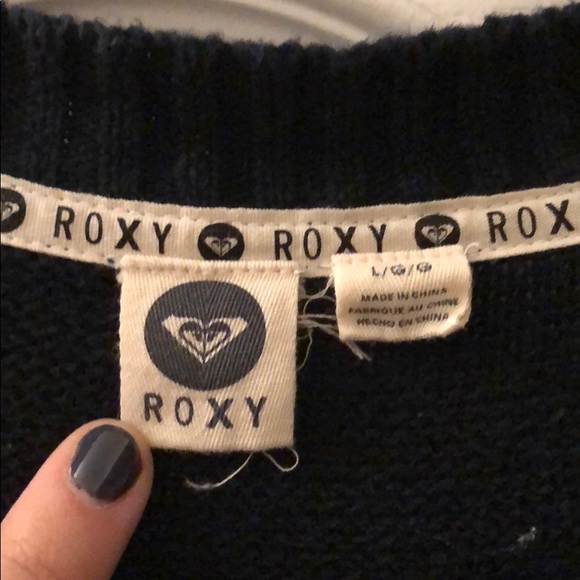 EUC Roxy knit sweater. Black and white stripe - Picture 2 of 4